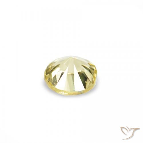 Gemas de Zafiro Amarillo pálido natural de 1.54 ct, Redondo, VS