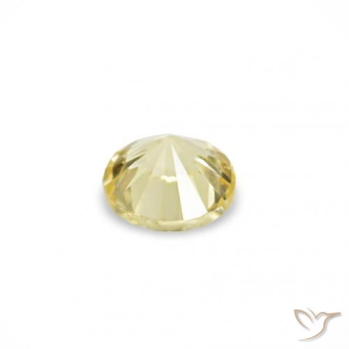 Gemas de Zafiro Amarillo pálido natural de 1.53 ct, Redondo, VVS-VS