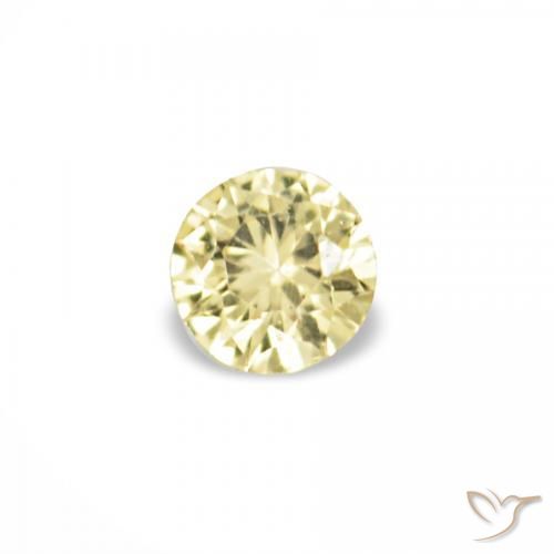 Gemas de Zafiro Amarillo laguna claro natural de 1.55 ct, Redondo, VVS-VS