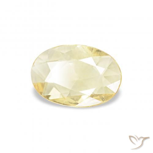 Zafiro Amarillo claro natural de 0.30 ct, Ovalada, VVS