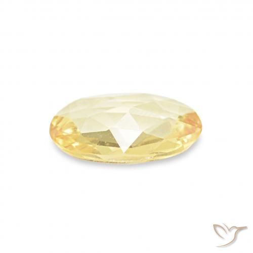 Zafiro Amarillo claro natural de 0.30 ct, Ovalada, VVS
