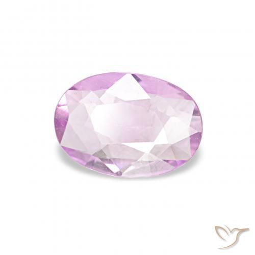 Zafiro Púrpura rosáceo claro natural de 0.32 ct, Ovalada, VVS