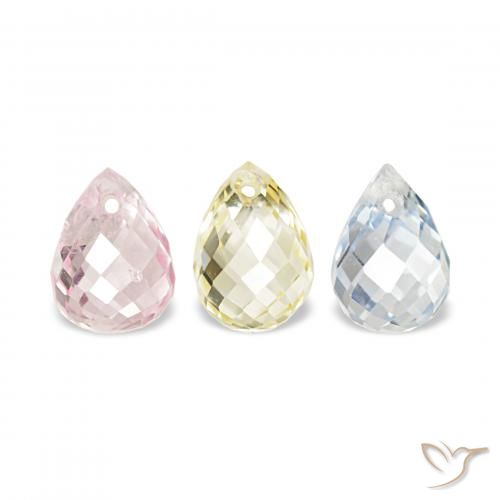 Gemas de Zafiro Multicolor natural de 1.98 ct, Corte Briolette, VS