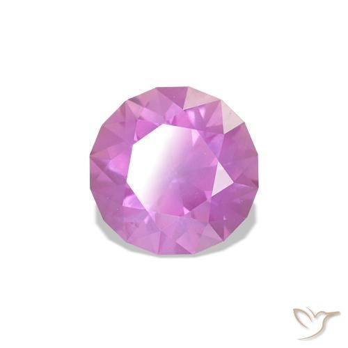 Zafiro Púrpura rosado natural de 0.76 ct, Redondo, VVS-VS
