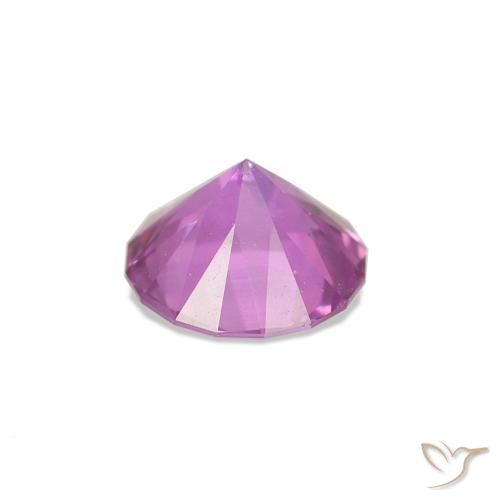 Zafiro Púrpura rosado natural de 0.76 ct, Redondo, VVS-VS