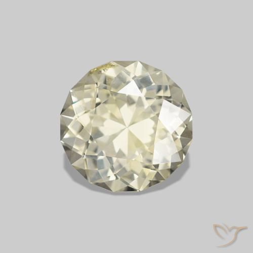 Zafiro Amarillo claro natural de 1.00 ct, Redondo, VVS