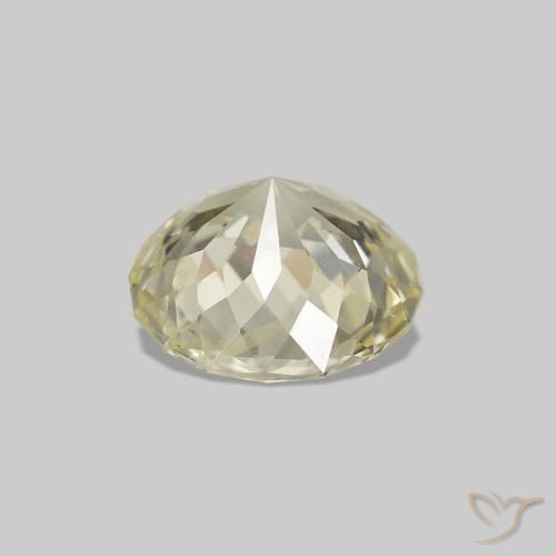 Zafiro Amarillo claro natural de 1.00 ct, Redondo, VVS