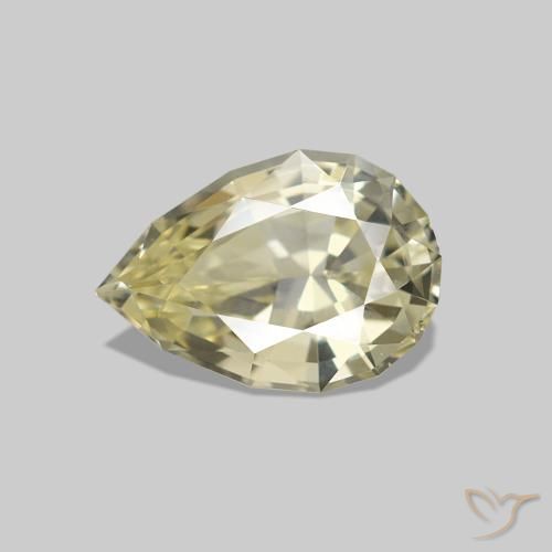 Zafiro Amarillo claro natural de 1.37 ct, En forma de pera, VVS