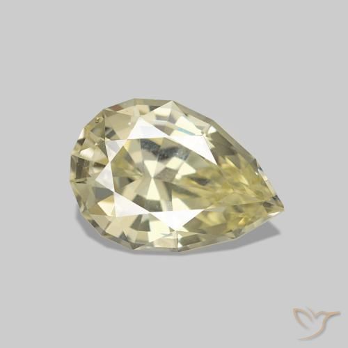 Zafiro Amarillo claro natural de 1.37 ct, En forma de pera, VVS