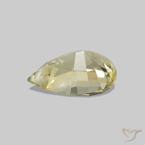 Zafiro Amarillo claro natural de 1.37 ct, En forma de pera, VVS