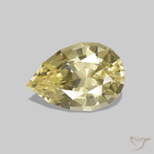 Zafiro Amarillo-dorado claro natural de 1.21 ct, En forma de pera, VVS
