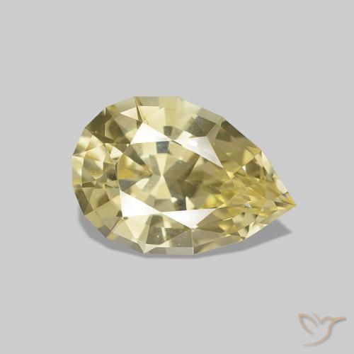 Zafiro Amarillo-dorado claro natural de 1.21 ct, En forma de pera, VVS