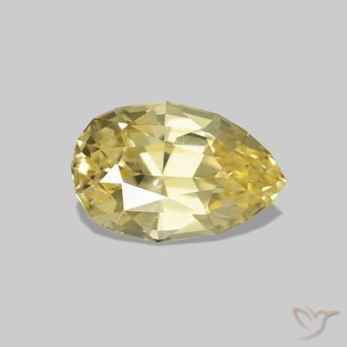Zafiro Amarillo claro natural de 1.18 ct, En forma de pera, VVS