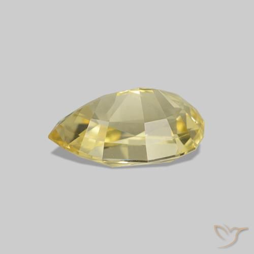 Zafiro Amarillo claro natural de 1.18 ct, En forma de pera, VVS