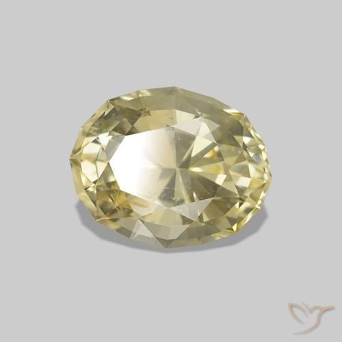 Zafiro Amarillo claro natural de 1.40 ct, Ovalada, VS