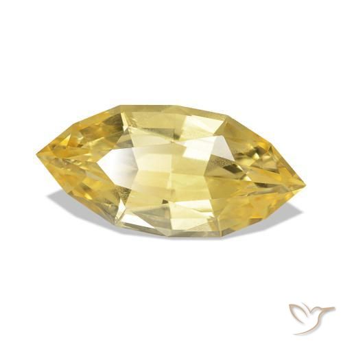 Zafiro Amarillo medio natural de 1.37 ct, Marquesa, VS