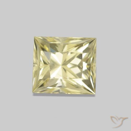 Zafiro Amarillo claro natural de 1.28 ct, Corte Baguette, VVS-VS