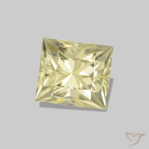 Zafiro Amarillo claro natural de 1.28 ct, Corte Baguette, VVS-VS