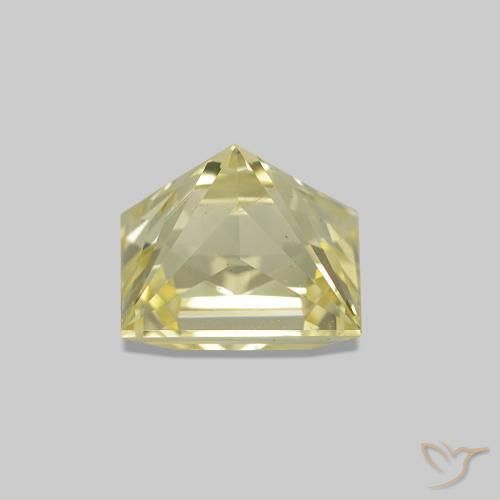 Zafiro Amarillo claro natural de 1.28 ct, Corte Baguette, VVS-VS