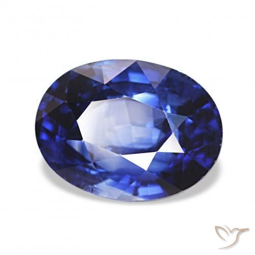 Zafiro Azul real natural de 2.03 ct, Ovalada, VVS
