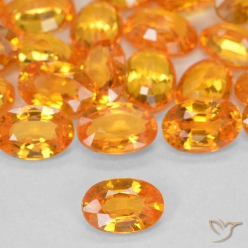 Gemas de Zafiro Naranja claro natural de 10.13 ct, Ovalada, VVS-VS