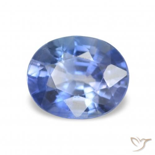 Zafiro Azul marino medio natural de 0.53 ct, Corte Óvalo, VVS-VS