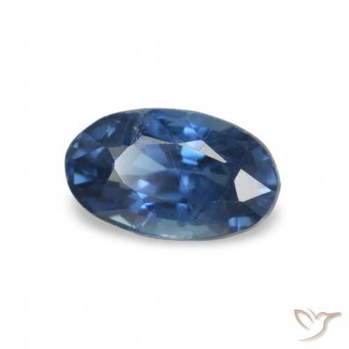 Zafiro Azul marino natural de 0.33 ct, Corte Óvalo, VVS-VS