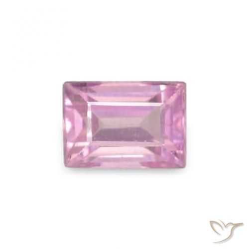 Zafiro rosa natural de 0,11 ct, baguette, VVS-VS