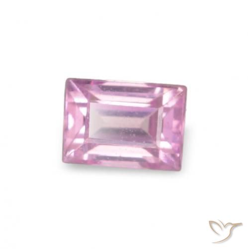 Zafiro rosa natural de 0,11 ct, baguette, VVS-VS