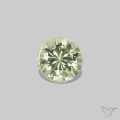Gemas de Zafiro Verde grisáceo natural de 2.23 ct, Corte Redondo, VS