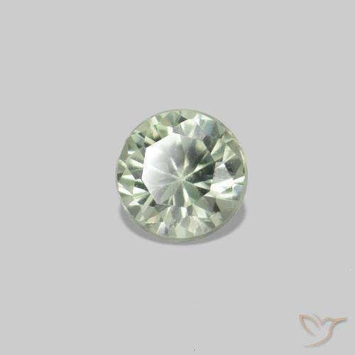 Gemas de Zafiro Verde pálido natural de 2.32 ct, Redondo, VS