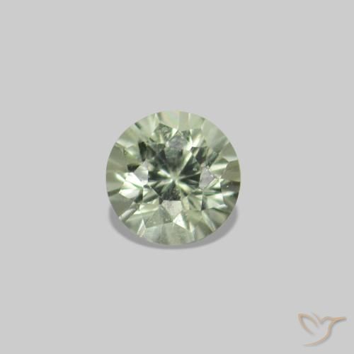 Gemas de Zafiro Verde grisáceo natural de 2.24 ct, Redondo, VS