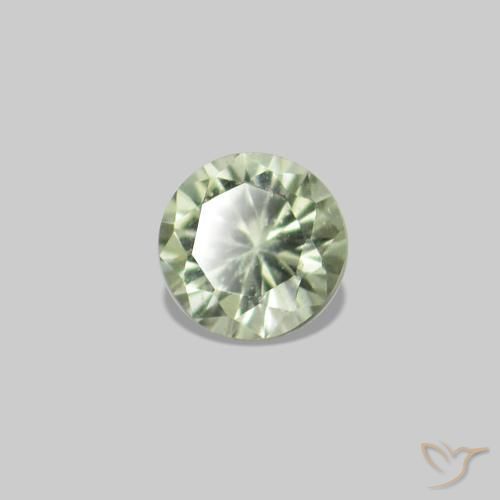 Gemas de Zafiro Verde muy claro natural de 2.27 ct, Corte Redondo, VS