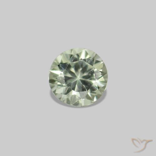 Gemas de Zafiro Verde muy claro natural de 2.27 ct, Corte Redondo, VS