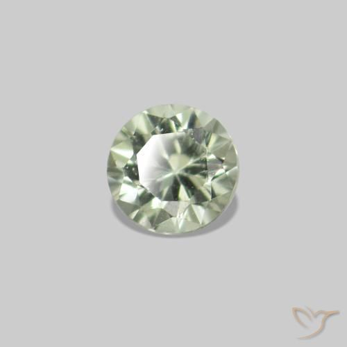 Gemas de Zafiro Verde muy claro natural de 2.27 ct, Corte Redondo, VS