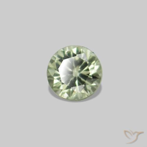 Gemas de Zafiro Verde pálido natural de 2.25 ct, Corte Redondo, VS