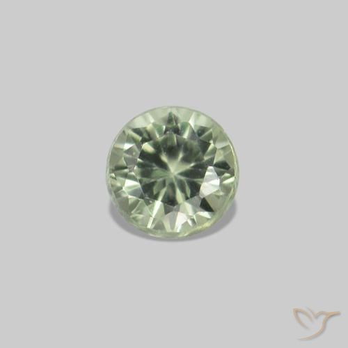 Gemas de Zafiro Verde pera claro natural de 2.25 ct, Redondo, VS