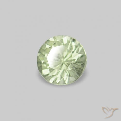 Gemas de Zafiro Verde salvia muy claro natural de 2.26 ct, Redondo, VS