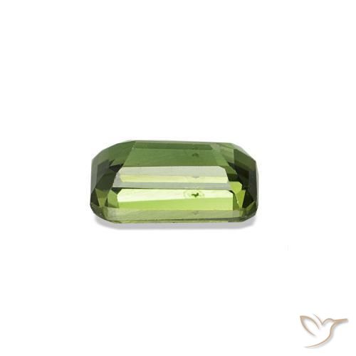 Zafiro verde natural de 0,38 ct, corte esmeralda, VS