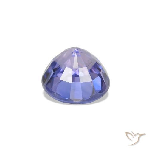 Zafiro Azul violeta intenso natural de 0.77 ct, Redondo, VVS-VS