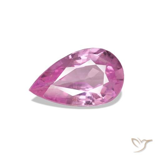 Zafiro Rosado medio natural de 0.80 ct, En forma de pera, VS