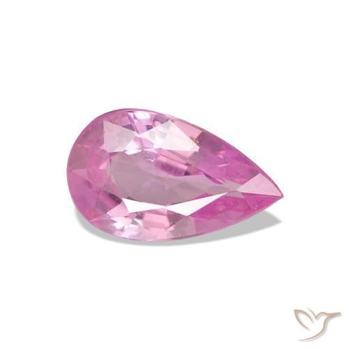 Zafiro Rosado medio natural de 0.80 ct, En forma de pera, VS