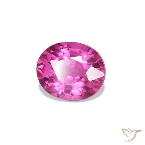 Zafiro Rosa oscuro natural de 0.62 ct, Corte Óvalo, VS