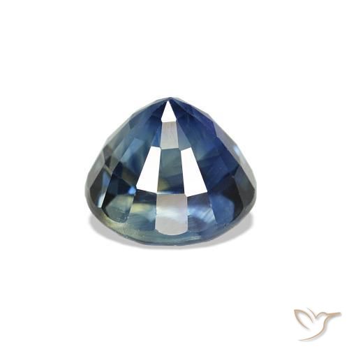 Zafiro azul natural de 1,32 ct, corte redondo, VVS-VS