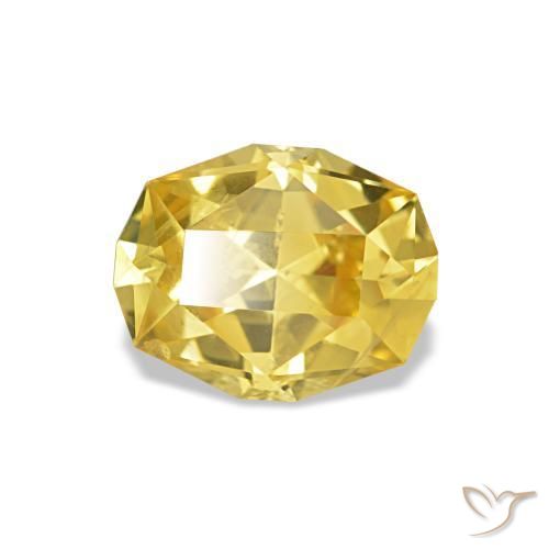 Zafiro Amarillo natural de 0.92 ct, Corte Óvalo, VS