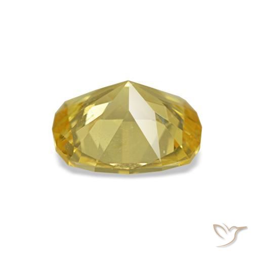 Zafiro Amarillo medio natural de 1.06 ct, Corte Cojín, VS