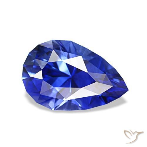 Zafiro Azul aciano natural de 1.55 ct, En forma de pera, VVS