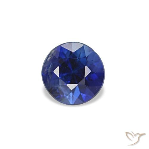 Gemas de Zafiro Azul oscuro natural de 9.31 ct, Corte Redondo, VS