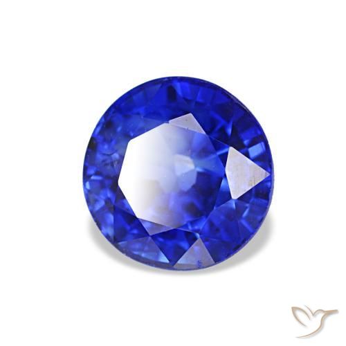 Zafiro Azul terciopelo natural de 1.29 ct, Corte Redondo, VS