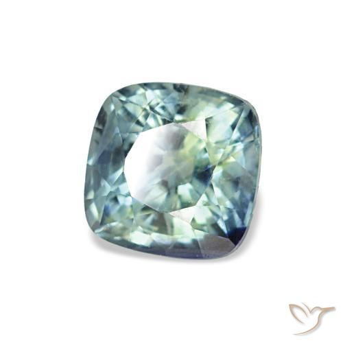Zafiro azul natural de 0,67 ct, corte cojín, VS